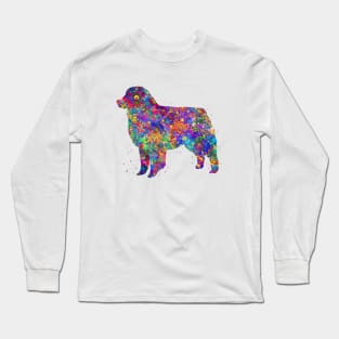 Australian shepherd dog watercolor Long Sleeve T-Shirt